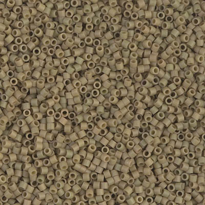 DBS0390:  Matte Opaque Green Tea Luster 15/0 Miyuki Delica Bead 