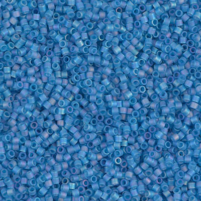 DBS0862:  Matte Transparent Capri Blue AB 15/0 Miyuki Delica Bead 