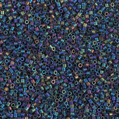 DBS0871:  Matte Black AB  15/0 Miyuki Delica Bead 