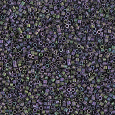 DBS1053:  Matte Metallic Plum Emerald Gold Iris 15/0 Miyuki Delica Bead 