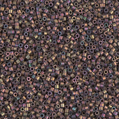 DBS1055:  Matte Metallic Gray Dusk Gold Iris 15/0 Miyuki Delica Bead 