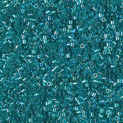 DBS1248: Transparent Caribbean Teal AB 15/0 Miyuki Delica Bead 