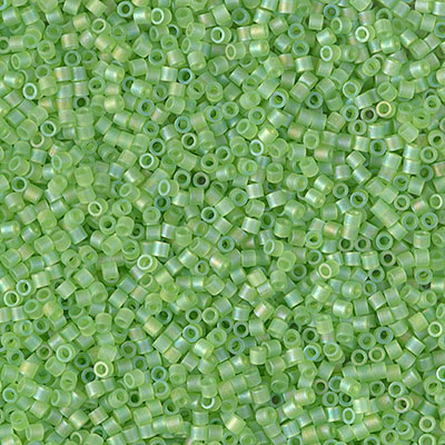 DBS1281: Matte Transparent Lime AB 15/0 Miyuki Delica Bead 