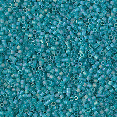 DBS1283: Matte Transparent Caribbean Teal AB 15/0 Miyuki Delica Bead 