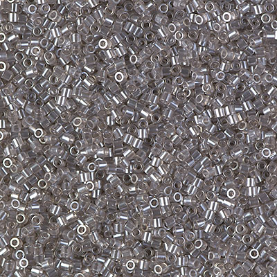 DBS1485: Transparent Light Taupe Luster 15/0 Miyuki Delica Bead - Discontinued 