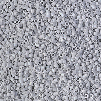 DBS1598: Matte Opaque Ghost Gray AB 15/0 Miyuki Delica Bead 