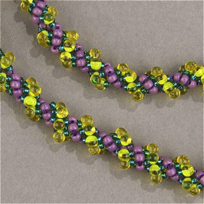 DPF-11:  Miyuki 3.4mm Drop Bead Mint Green Lined Yellow - DPF-11*