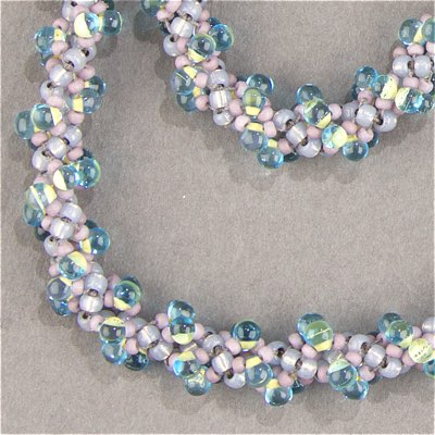 DPF-18:  Miyuki 3.4mm Drop Bead Apricot Lined Aqua - DPF-18*