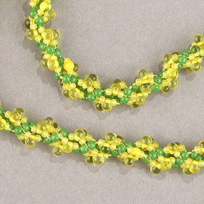 DPF-27:  Miyuki 3.4mm Drop Bead Apricot Lined Chartreuse - DPF-27*