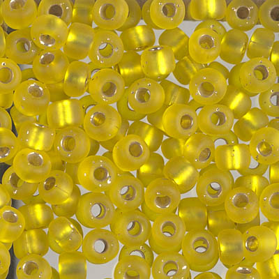 E-136S/F:  5/0 Matte Silverlined Yellow Miyuki Seed Bead 