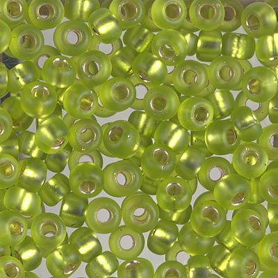 E-14F:  5/0 Matte Silverlined Chartreuse Miyuki Seed Bead (was E-143S/F) 