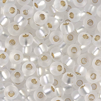 E-1F:  5/0 Matte Silverlined Crystal Miyuki Seed Bead 