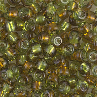 E-3273:  5/0 Rococo Silverlined Chartreuse Topaz Miyuki Seed Bead 