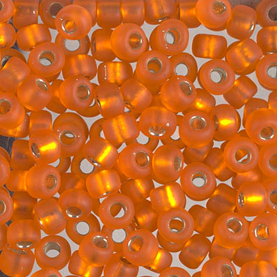 E-8F:  5/0 Matte Silverlined Orange Miyuki Seed Bead (was E-138S/F) 