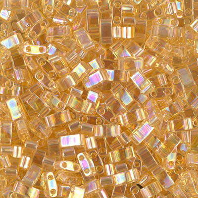 HTL-251:  Transparent Light Topaz AB Miyuki Half Tila 