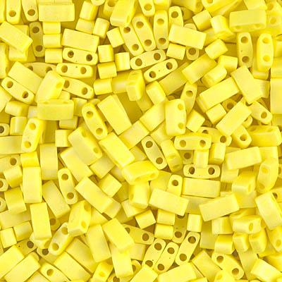 HTL-404FR:  Matte Opaque Yellow AB Miyuki Half Tila 