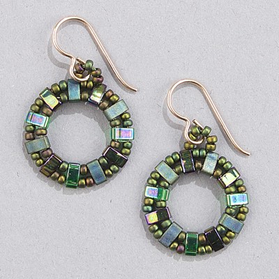 HTL-468:  Metallic Malachite Green Iris Miyuki Half Tila - HTL-468*