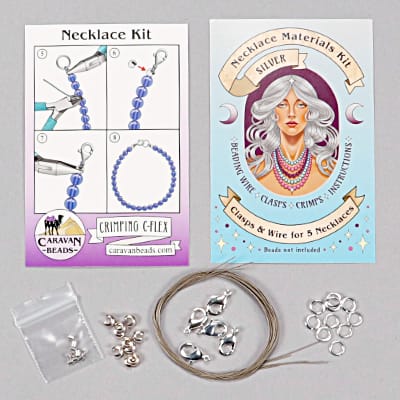 Necklace Materials Kit - Silver Plated (5 sets)  