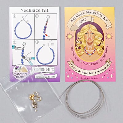 Necklace Materials Kit - Gold Plated (1 set) 