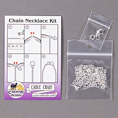 4x3mm Flat Cable Chain Kit - Silver Plated - KIT-06-SP