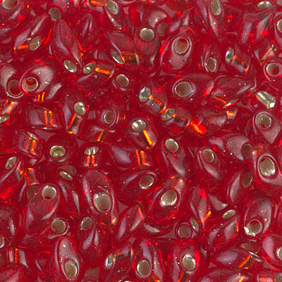 LMA-10:  Miyuki 4x7mm Long Magatama Silverlined Flame Red 