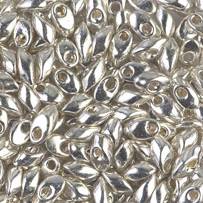 LMA-1051:  Miyuki 4x7mm Long Magatama Galvanized Silver 