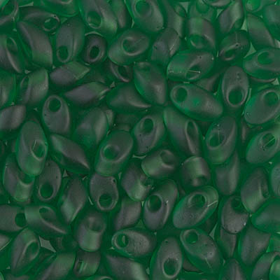 LMA-146F:  Miyuki 4x7mm Long Magatama Matte Transparent Green 