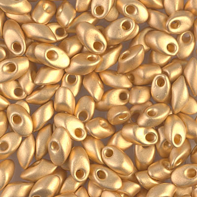 LMA-191F:  Miyuki 4x7mm Long Magatama Matte 24kt Gold Plated 