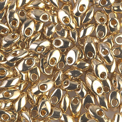LMA-193:  Miyuki 4x7mm Long Magatama 24kt Gold Light Plated 
