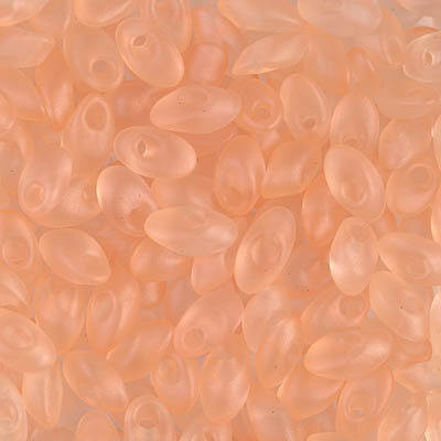 LMA-2102F:  Miyuki 4x7mm Long Magatama  Matte Transparent Light Peach - Discontinued 