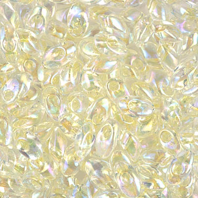 LMA-2146:  Miyuki 4x7mm Long Magatama Pale Yellow Lined Crystal AB 