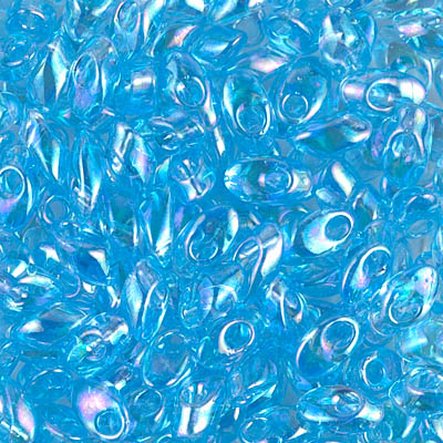 LMA-260:  Miyuki 4x7mm Long Magatama Transparent Aqua AB 