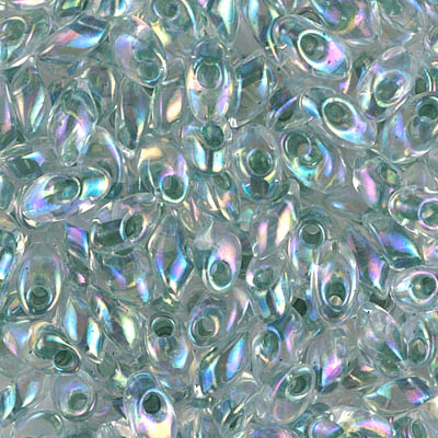 LMA-267:  Miyuki 4x7mm Long Magatama Moss Green Lined Crystal AB (was LMA-2148) 