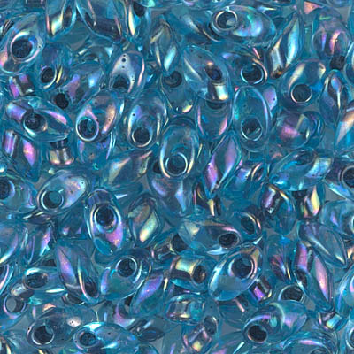 LMA-339:  Miyuki 4x7mm Long Magatama Blue Lined Aqua AB (was LMA-2168) 