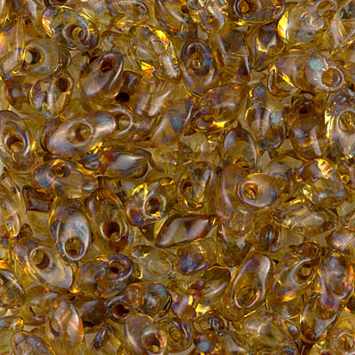 LMA-4501:  Miyuki 4x7mm Long Magatama Transparent Light Topaz Picasso 