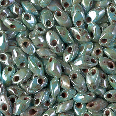 LMA-4514/L:  Miyuki 4x7mm Long Magatama Opaque Turquoise Blue Luster Picasso 