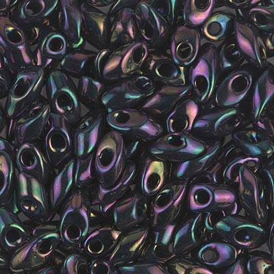 LMA-454:  Miyuki 4x7mm Long Magatama Metallic Dark Plum Iris 