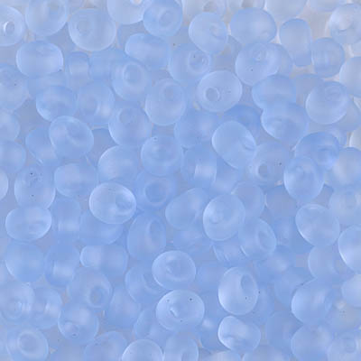 MA4-2105F:  Miyuki 4mm Magatama Matte Transparent Light Sapphire - Discontinued - MA4-2105F*