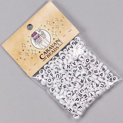 PL-A01: White Letter Beads 