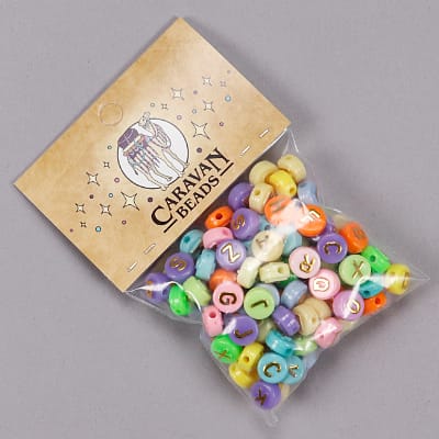 PL-A11: Large Letter Beads Gold Accent 