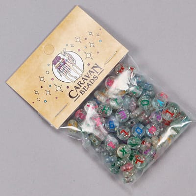 PL-A12: Multi Glitter Letter Beads 