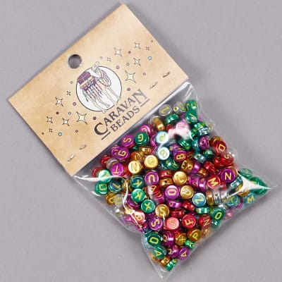 PL-A20: Multi Metallic Letter Beads 
