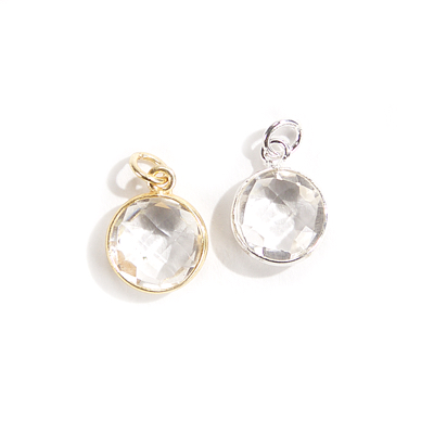 11mm Quartz Pendant with Bezel (Sterling or Vermeil) 
