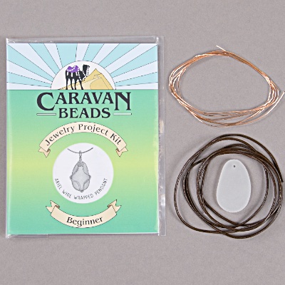 Ariel Wire Wrapped Pendant - Clear and Copper 