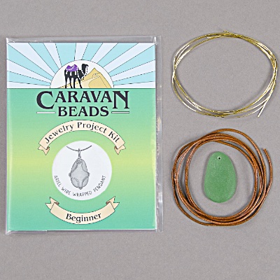Ariel Wire Wrapped Pendant - Green and Gold 
