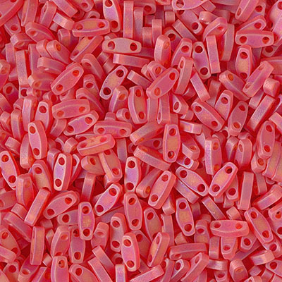 QTL-140FR:  Matte Transparent Red Orange AB  Miyuki Quarter Tila Bead 