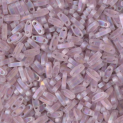 QTL-142FR:  Matte Transparent Smoky Amethyst AB Miyuki Quarter Tila Bead 