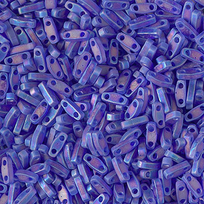 QTL-151FR:  Matte Transparent Cobalt AB Miyuki Quarter Tila Bead 