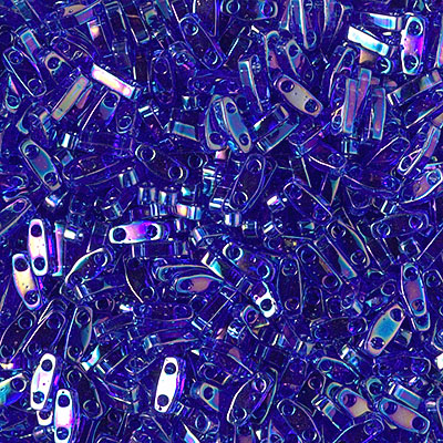 QTL-177:  Transparent Cobalt AB Miyuki Quarter Tila Bead 