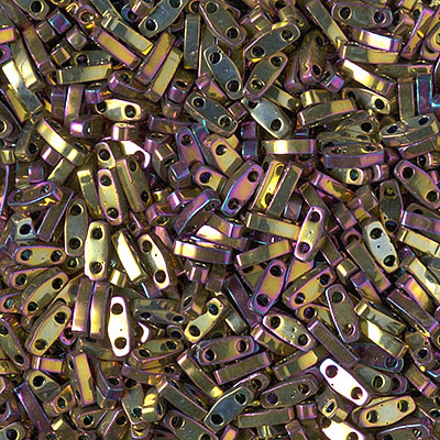 QTL-188:  Metallic Purple Gold Iris Miyuki Quarter Tila Bead 